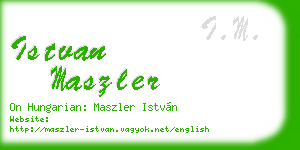 istvan maszler business card