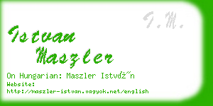 istvan maszler business card